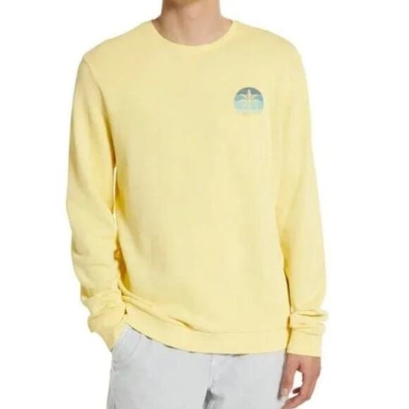 Marine Layer Vintage Terry Sweatshirt Raglan Pale Banana Yellow NWT Mens 2XL